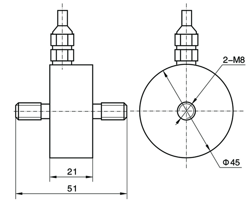 Schéma dimensionnel du capteur de force de freinage à main tjl - 11